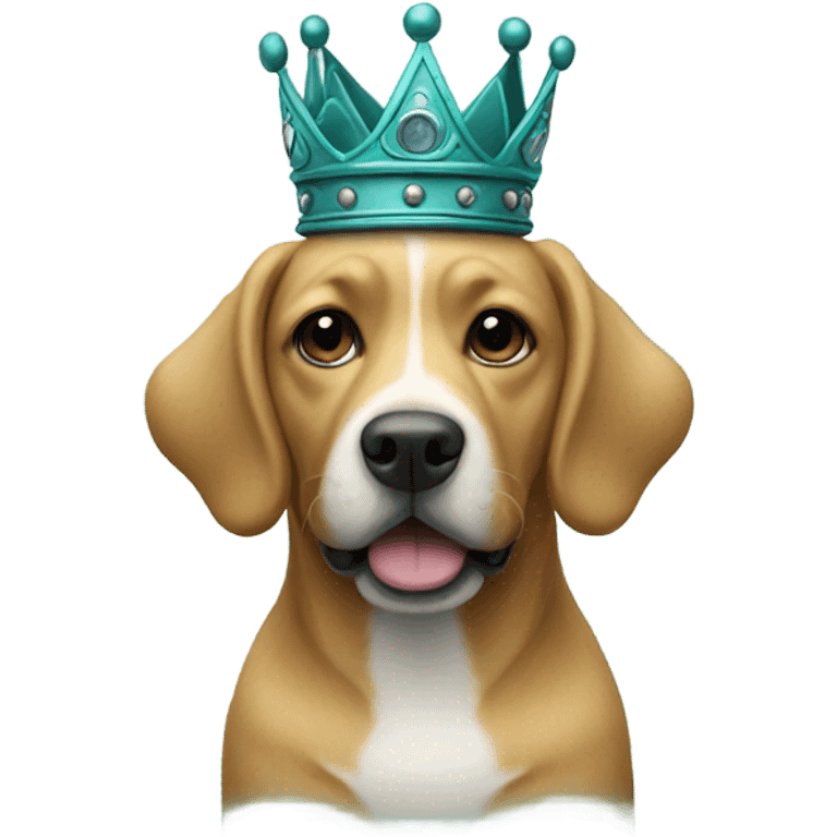 Teal Dog with wings and a crown  emoji