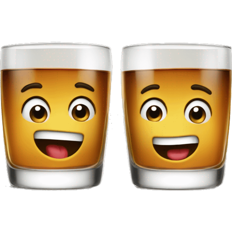 Two whiskey glasses cheering  emoji