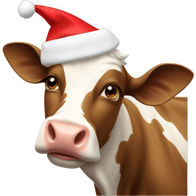 cow with santa hat emoji