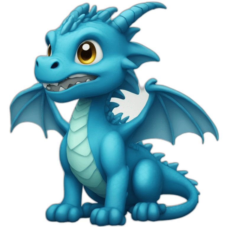 small blue coloured dragon  emoji