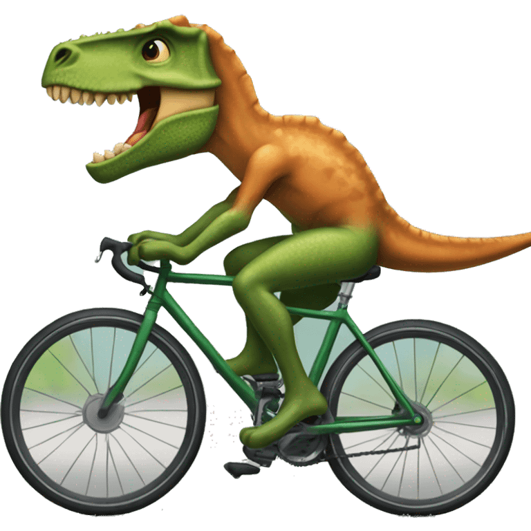 Dinosaurio ciclista emoji