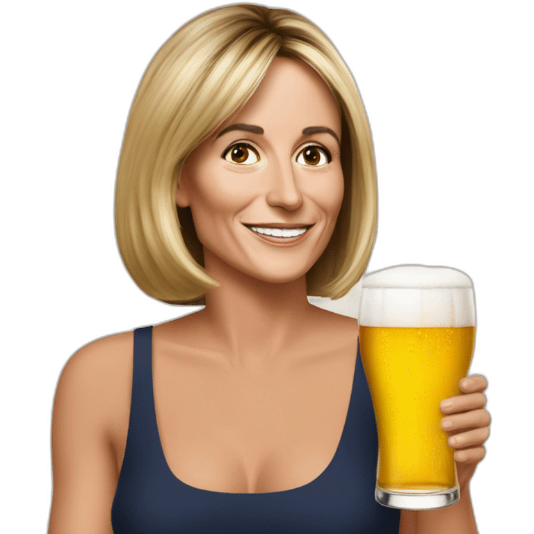 Emanuelle Macron entrain de boire une bière emoji