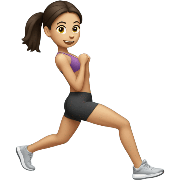 Brunette girl exercising  emoji