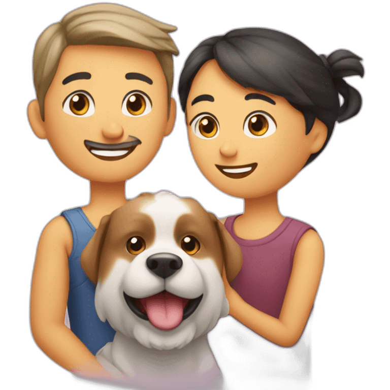 Chat qui joue au maman et papa avec un chien emoji