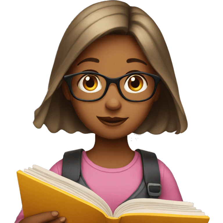 Girl reading book emoji