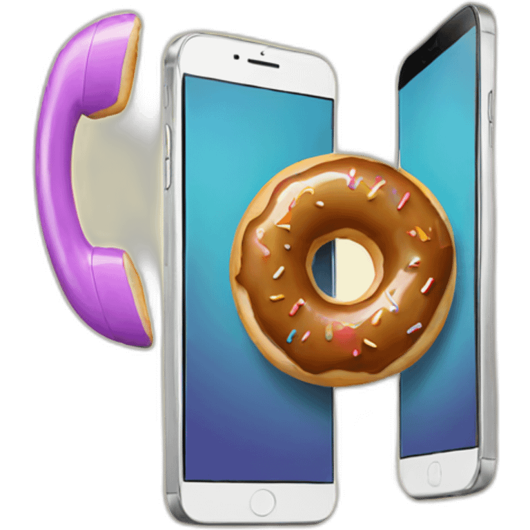 A donut with a phone emoji