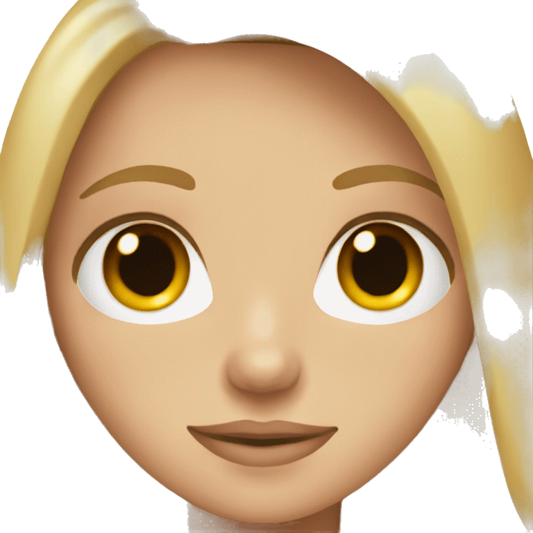 Long blonde and brown hair brown eye girl emoji