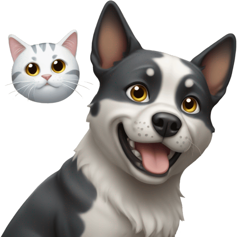 Dog with cat emoji