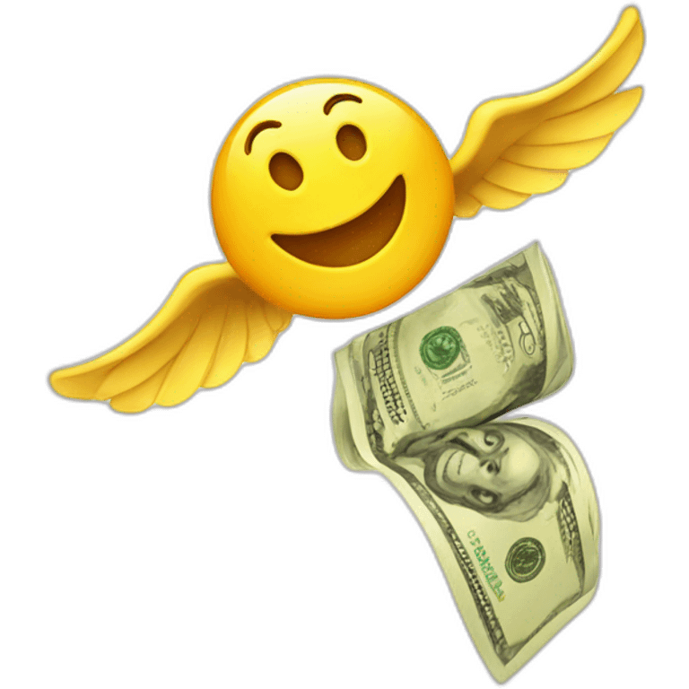 flying money shineing emoji