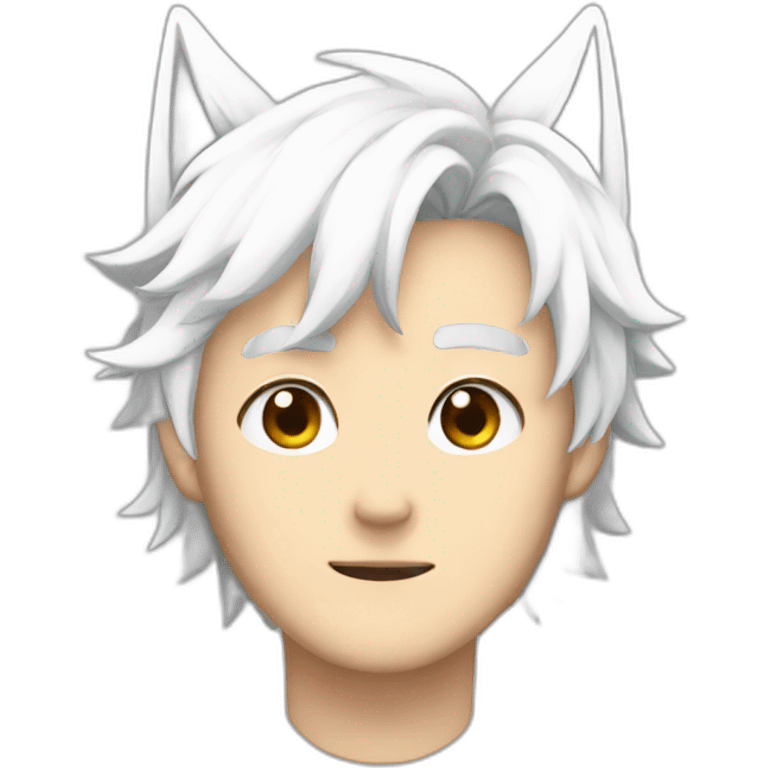 A anime man with white fox ears emoji