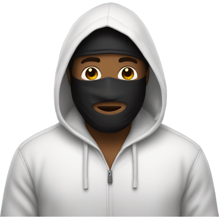 Un hombre con capucha negra y máscara negra  emoji