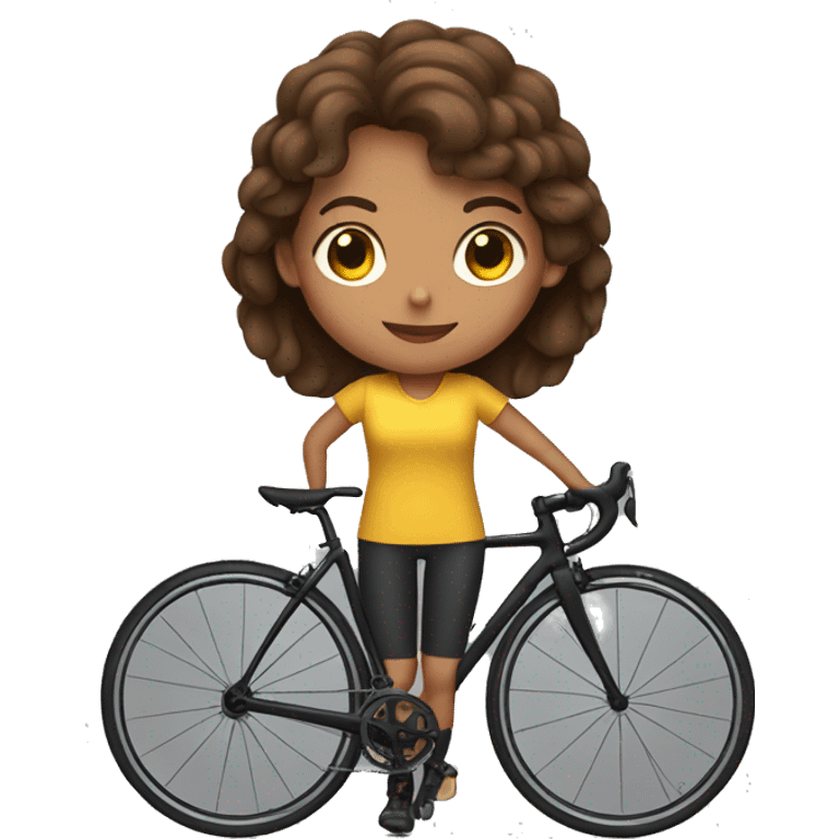 a brown hair girl on her gravel bike emoji