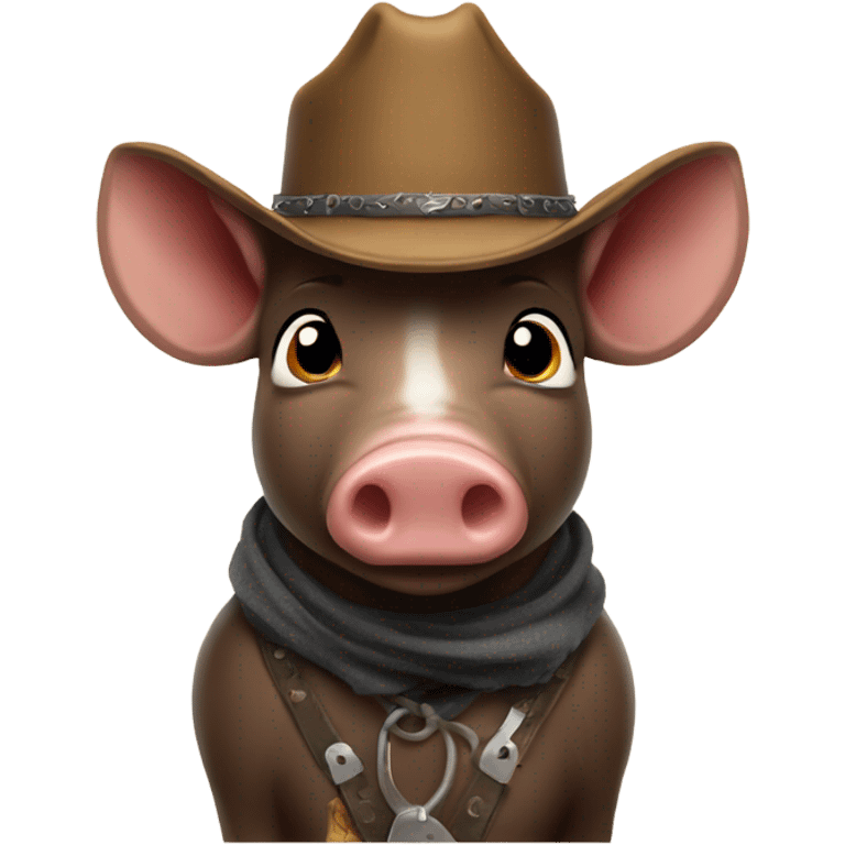 Wild pig in a cowboy hat emoji