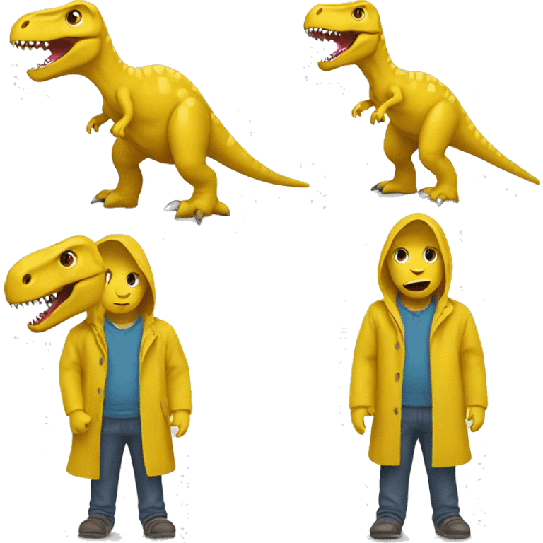 dinosaur in a yellow raincoat emoji