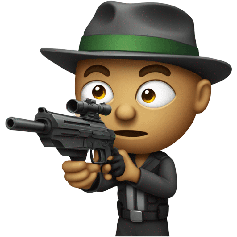 Martian hitman aiming rifle emoji