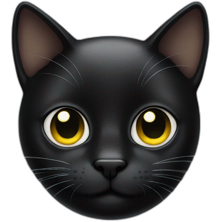 Black cat with glass emoji