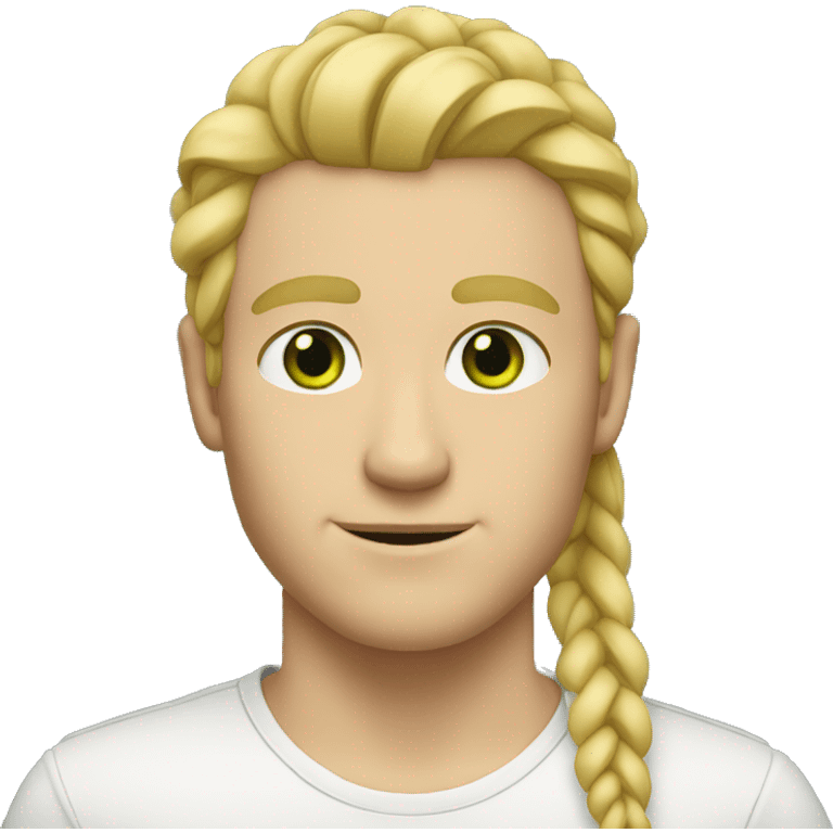 white man with blond hair braids no mustache green eyes emoji