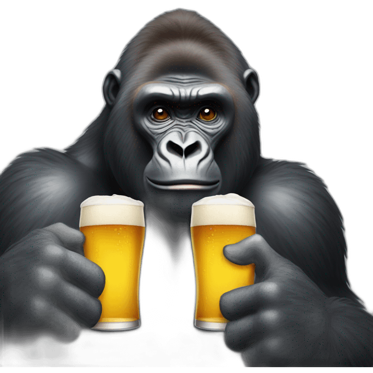 Gorilla drinking beer emoji