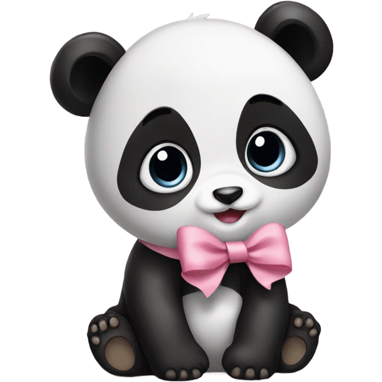 Baby panda with a bow emoji