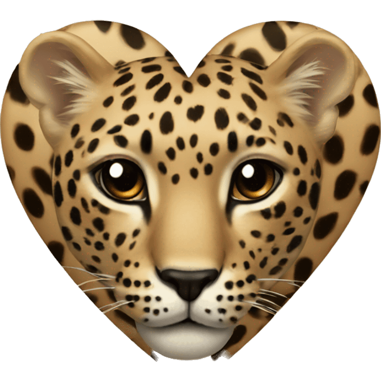 Beige heart with leopard emoji