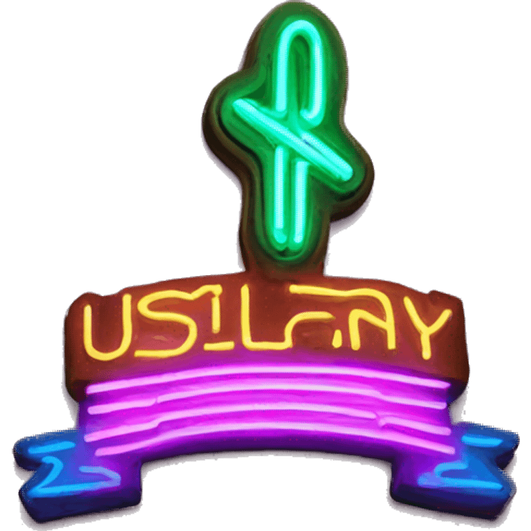 neon sign "uslay" emoji