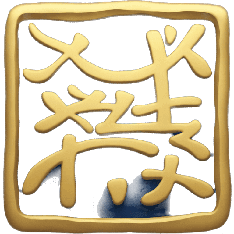 kanji emoji that is gold and blue emoji