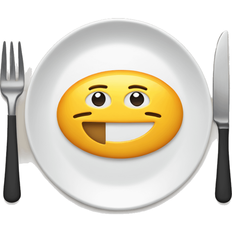 Plate , knife and fork  emoji