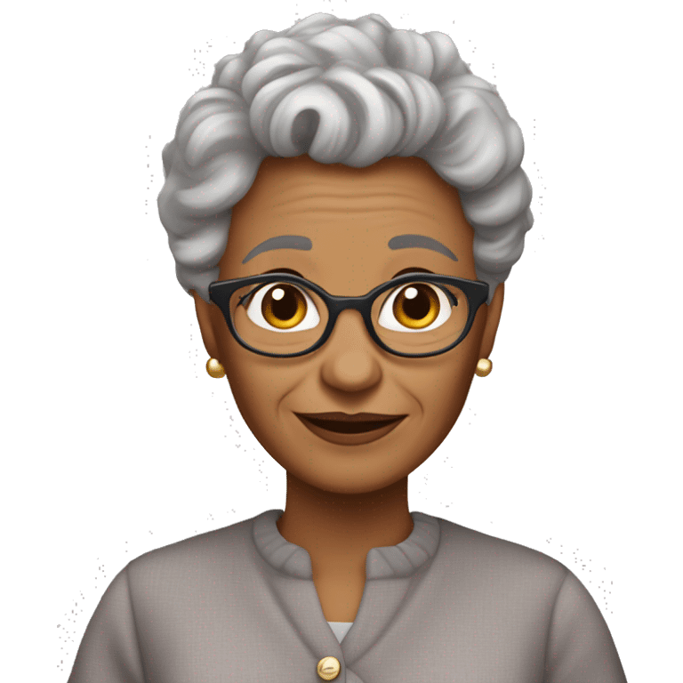 low fade caramel skin color gray hair blind beautiful grandma  emoji