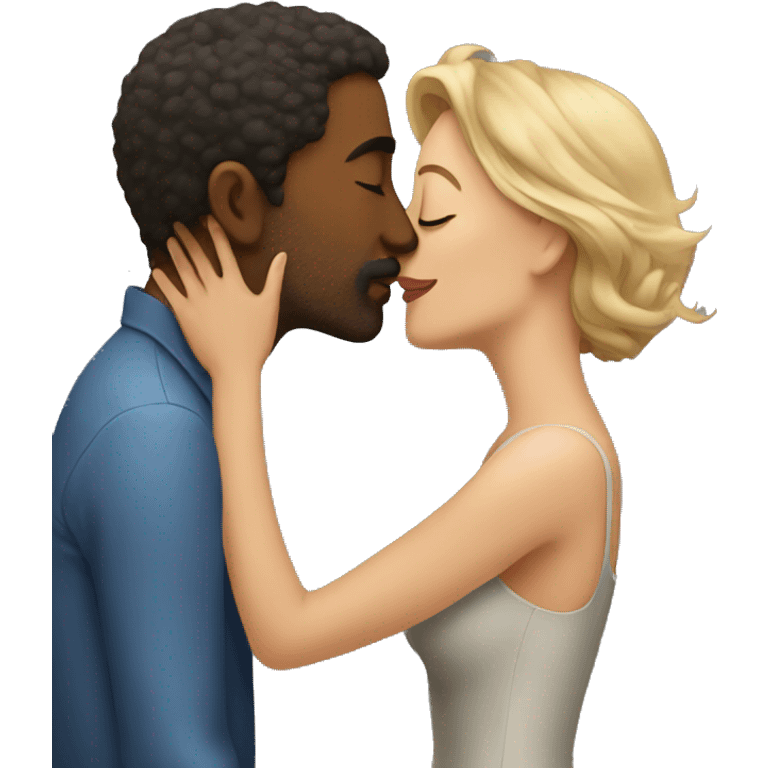 Man kissing women emoji