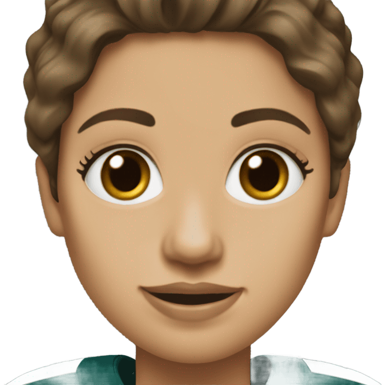 Philadelphia eagles fan, white woman with brown hair and brown eyes emoji