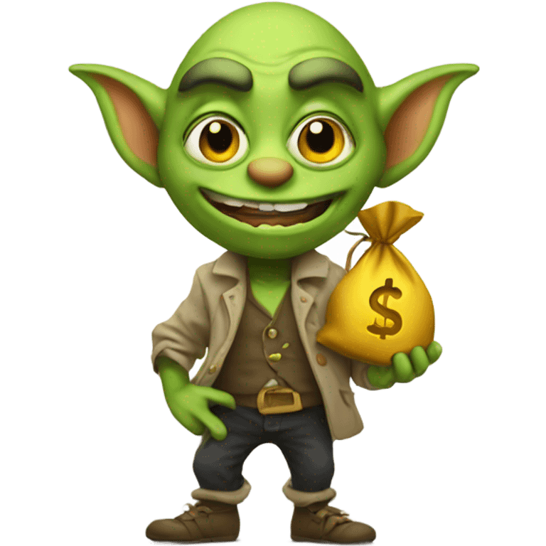 Goblin with money bag emoji