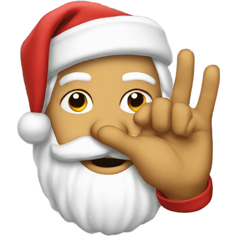 Santa peace hand emoji