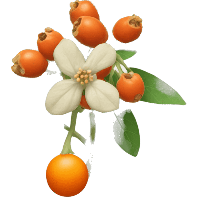 ashwagandha flowers and orange-red berrie emoji