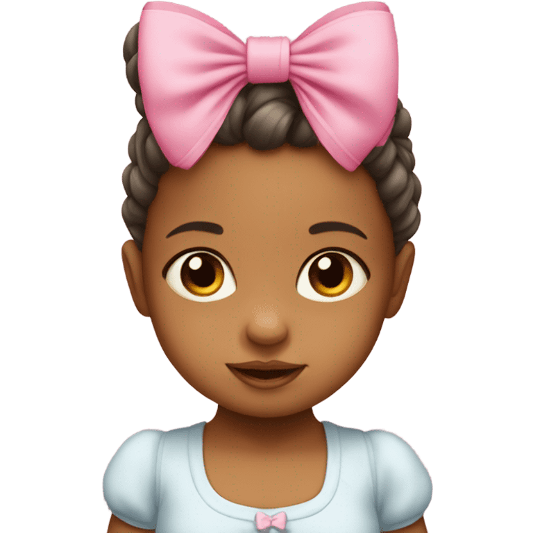 Baby girl with pink bow emoji