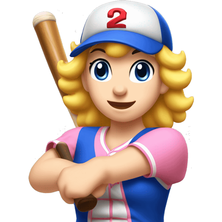 Princess peach playing baseball emoji