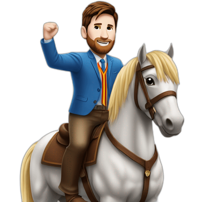 Messi sur un cheval  emoji