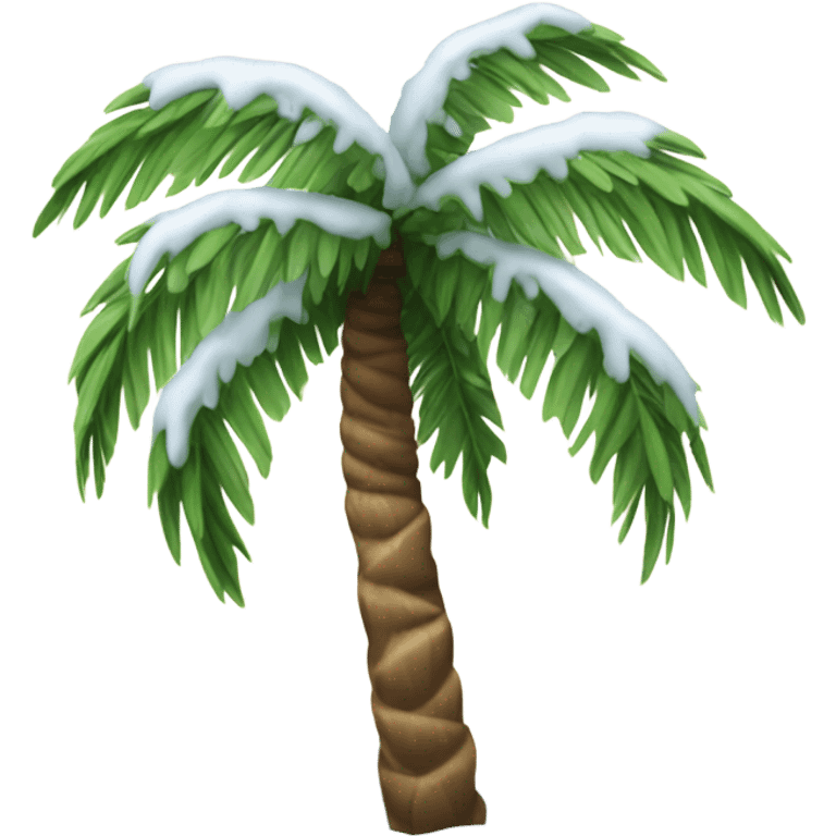 palm tree covered in snow emoji