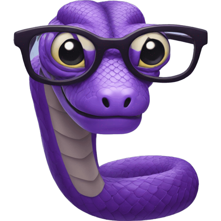 purple snake with glasses emoji