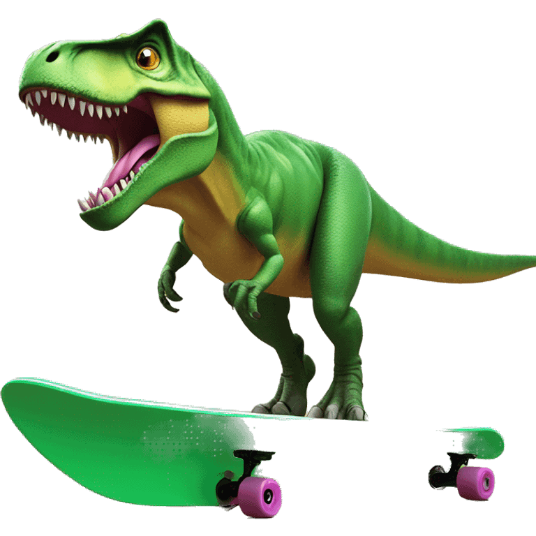 t rex on skayeboard emoji