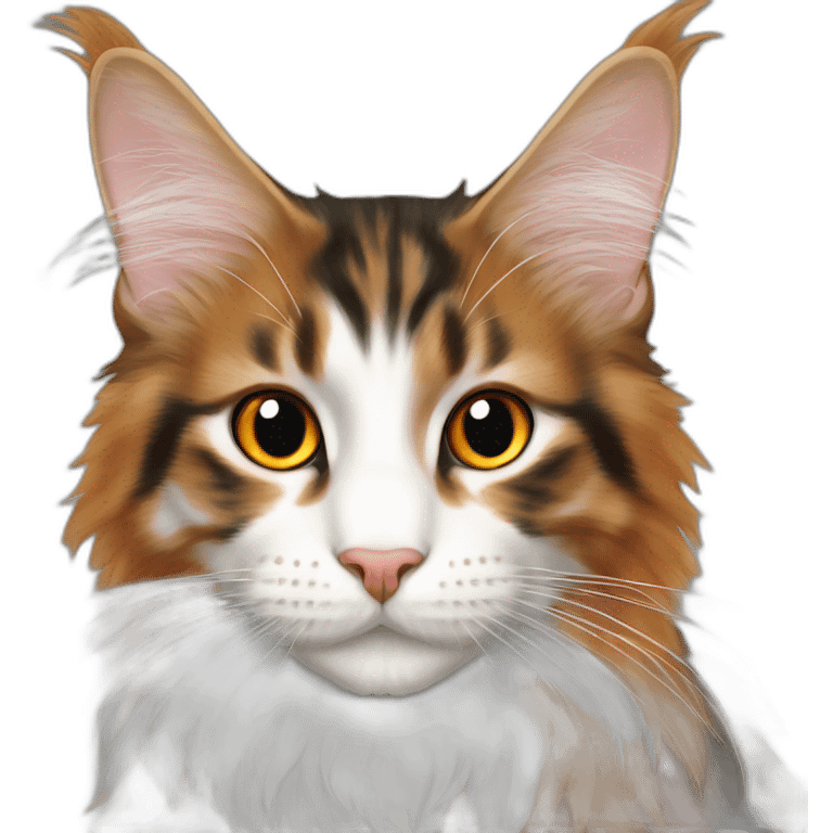 black orange and white maine coon emoji