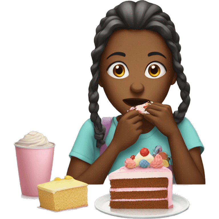 Girls eating cake emoji