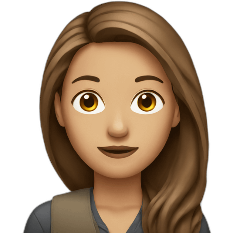 journalist female brown long hair emoji