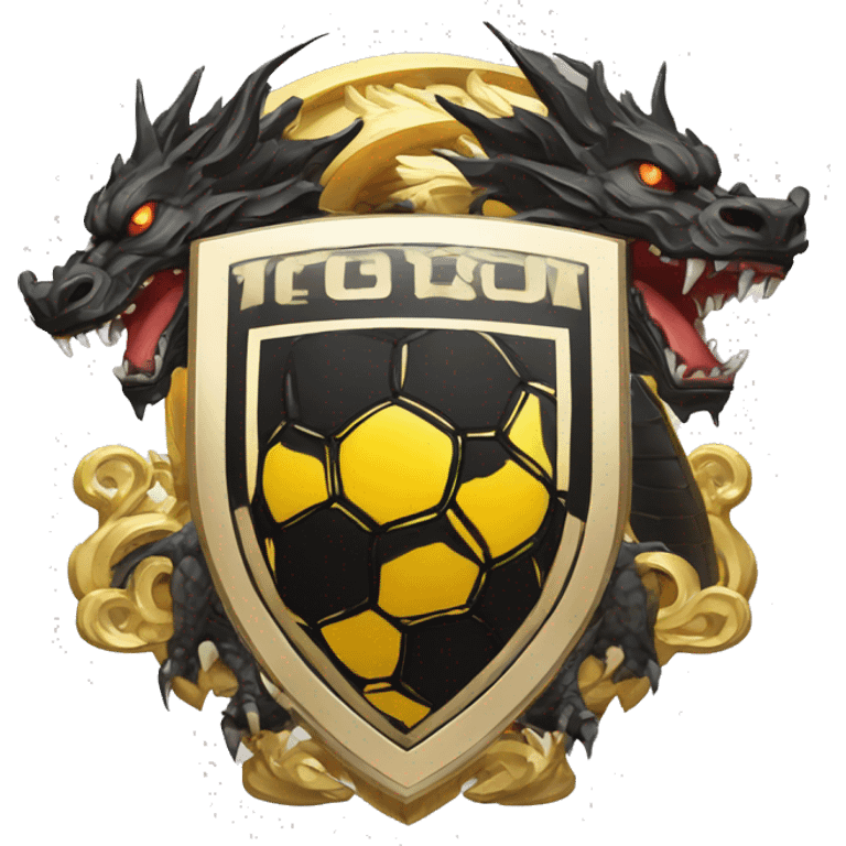 blason de football "Yakuza" avec un dragon noir emoji