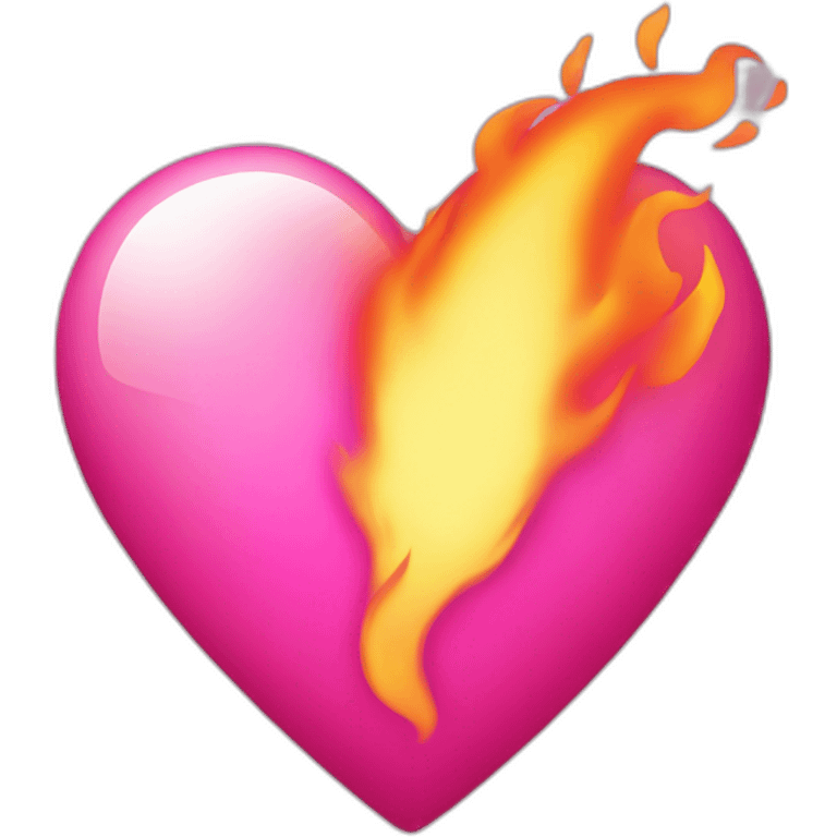 Pink Heart with fire emoji