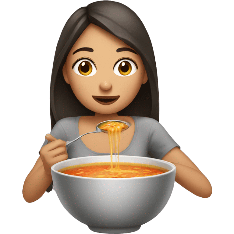 Girlfriend eating soup emoji