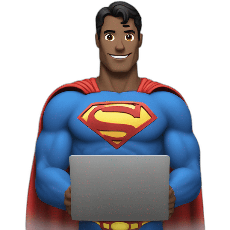 superman with laptop emoji