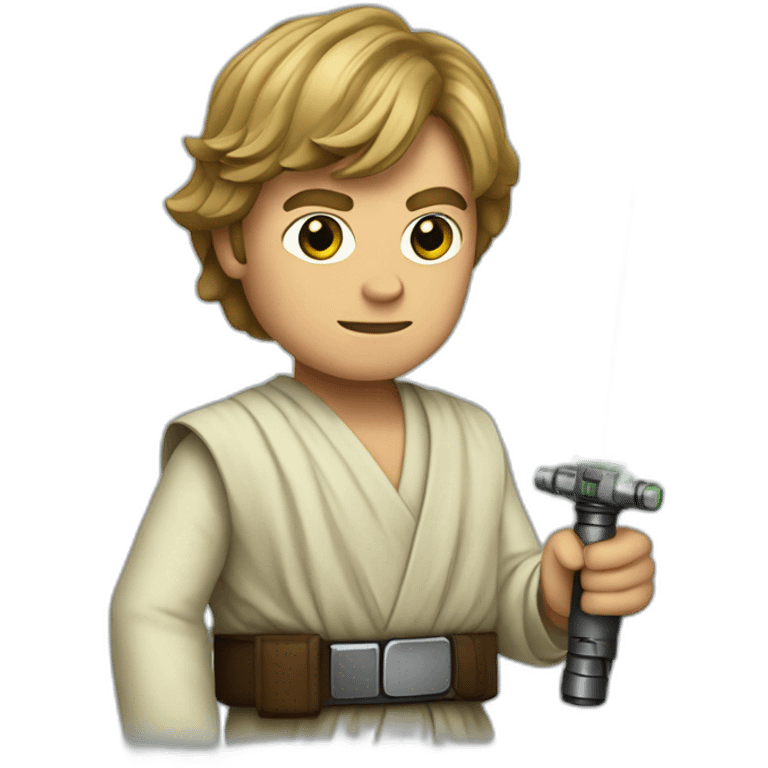 luke skywalker with green lightsaber emoji