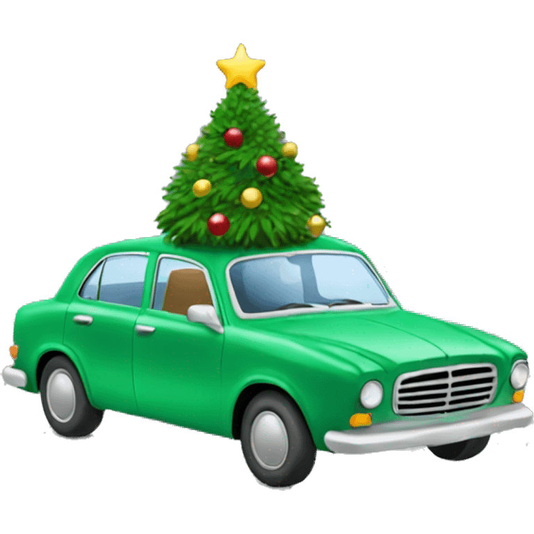 Christmas Car with Christmas Tree  emoji