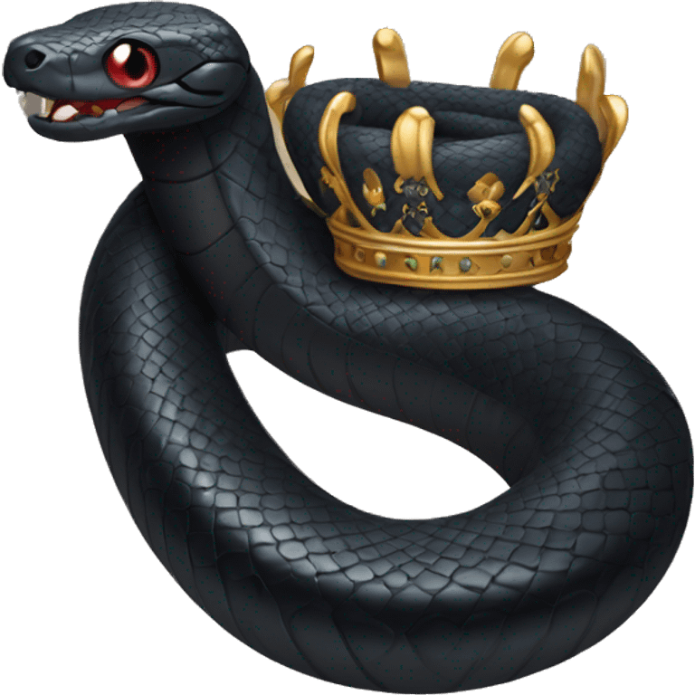 Black snake with queen’s crown emoji