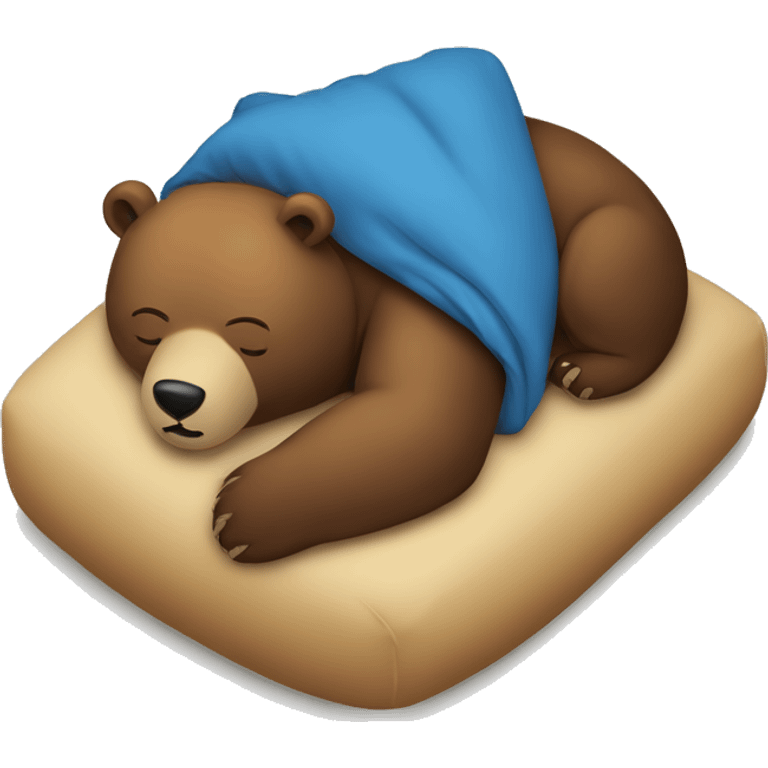 The bear sleeps on a pillow emoji